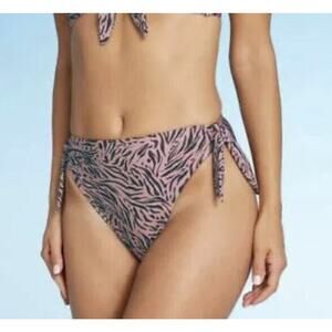 Xhilaration Metallic High Waist Bikini Bottom Animal Print Juniors XL NWT